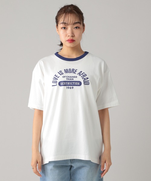 PBLIM（ページボーイリム）の「【PAGEBOYLIM】リンガーT（Tシャツ/カットソー・レディース・ホワイト×レッド/ホワイト×ブルー・MEDIUM）」の3枚目の写真