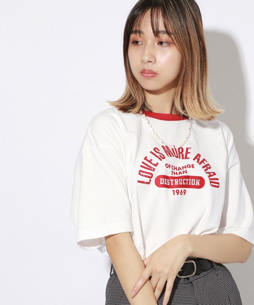 PBLIM（ページボーイリム）の「【PAGEBOYLIM】リンガーT（Tシャツ/カットソー・レディース・ホワイト×レッド/ホワイト×ブルー・MEDIUM）」の21枚目の写真