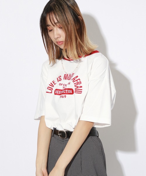 PBLIM（ページボーイリム）の「【PAGEBOYLIM】リンガーT（Tシャツ/カットソー・レディース・ホワイト×レッド/ホワイト×ブルー・MEDIUM）」の20枚目の写真