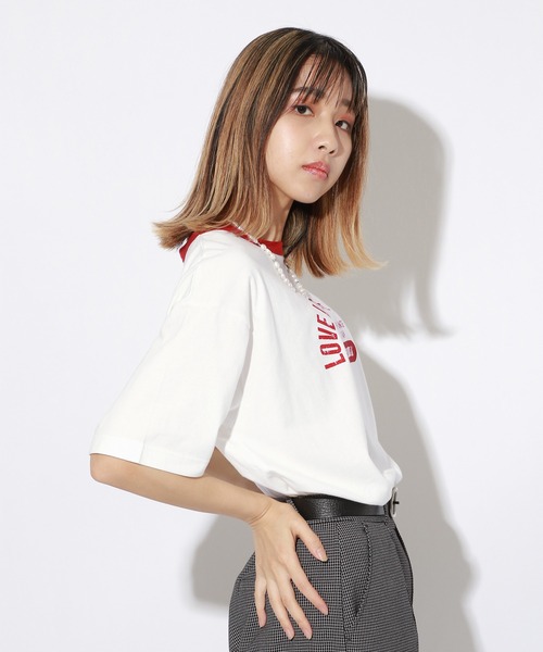 PBLIM（ページボーイリム）の「【PAGEBOYLIM】リンガーT（Tシャツ/カットソー・レディース・ホワイト×レッド/ホワイト×ブルー・MEDIUM）」の22枚目の写真