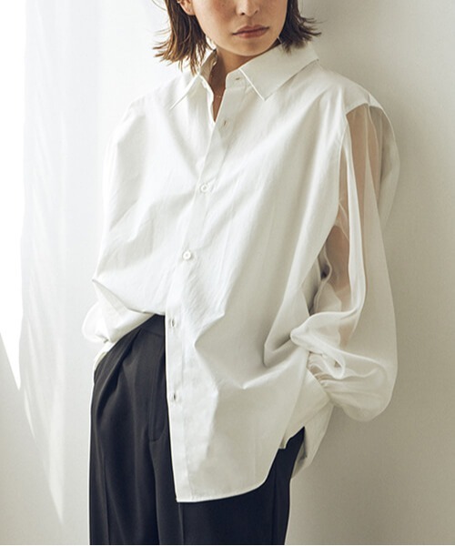 CREDONA（クレドナ）の「シアースリーブSH（シャツ/ブラウス・レディース・ホワイト/ブラック・FREE）」の16枚目の写真