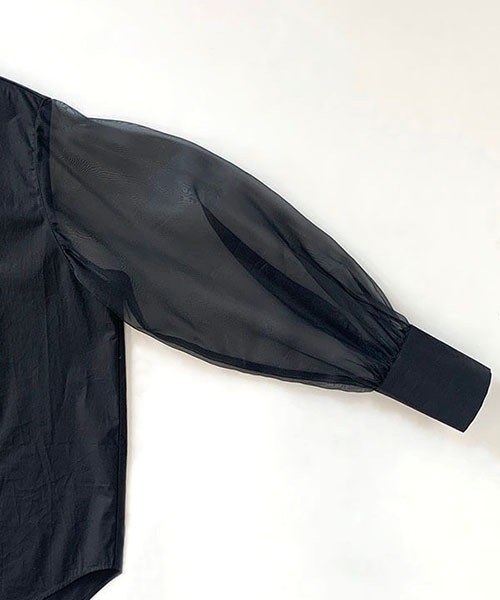 CREDONA（クレドナ）の「シアースリーブSH（シャツ/ブラウス・レディース・ホワイト/ブラック・FREE）」の9枚目の写真