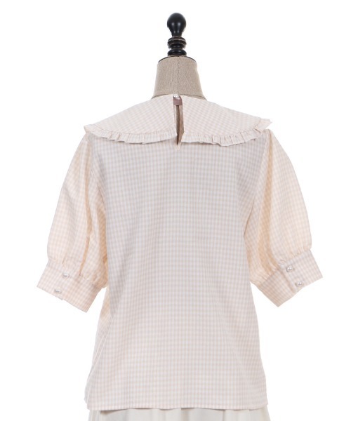 axes femme POETIQUE（アクシーズファムポエティック）の「ギンガムチェックフリルＢＬ（シャツ/ブラウス・レディース・サックスブルー/ピンク/ブラック・MEDIUM）」の12枚目の写真