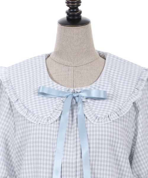 axes femme POETIQUE（アクシーズファムポエティック）の「ギンガムチェックフリルＢＬ（シャツ/ブラウス・レディース・サックスブルー/ピンク/ブラック・MEDIUM）」の19枚目の写真