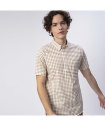 ギンガムチェック半袖ビジネスシャツ