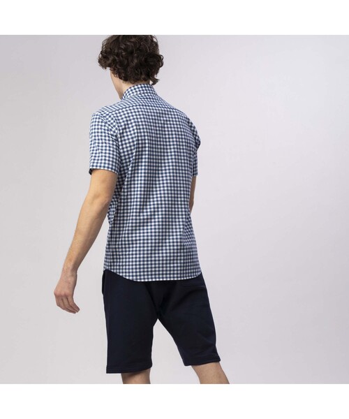 LACOSTE（ラコステ）の「ギンガムチェック半袖ビジネスシャツ（シャツ/ブラウス・メンズ・ブラック/ネイビー/ダークベージュ・2/4/6/3/5）」の10枚目の写真