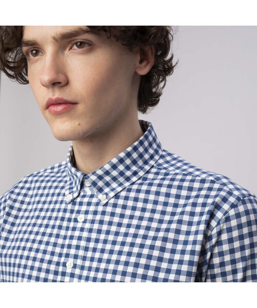 LACOSTE（ラコステ）の「ギンガムチェック半袖ビジネスシャツ（シャツ/ブラウス・メンズ・ブラック/ネイビー/ダークベージュ・2/4/6/3/5）」の15枚目の写真