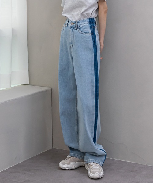 UNE MANSION(ユヌマンション)の「サイドラインポイントデニムパンツ(デニムパンツ・レディース・ブルー・SMALL/MEDIUM/LARGE)」の10枚目の写真