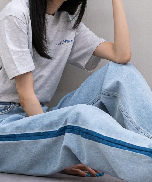 UNE MANSION(ユヌマンション)の「サイドラインポイントデニムパンツ(デニムパンツ・レディース・ブルー・SMALL/MEDIUM/LARGE)」の14枚目の写真