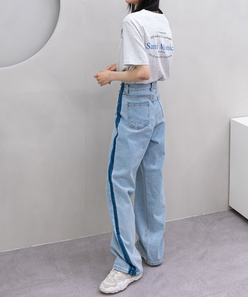 UNE MANSION(ユヌマンション)の「サイドラインポイントデニムパンツ(デニムパンツ・レディース・ブルー・SMALL/MEDIUM/LARGE)」の16枚目の写真