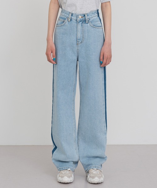 UNE MANSION(ユヌマンション)の「サイドラインポイントデニムパンツ(デニムパンツ・レディース・ブルー・SMALL/MEDIUM/LARGE)」の11枚目の写真