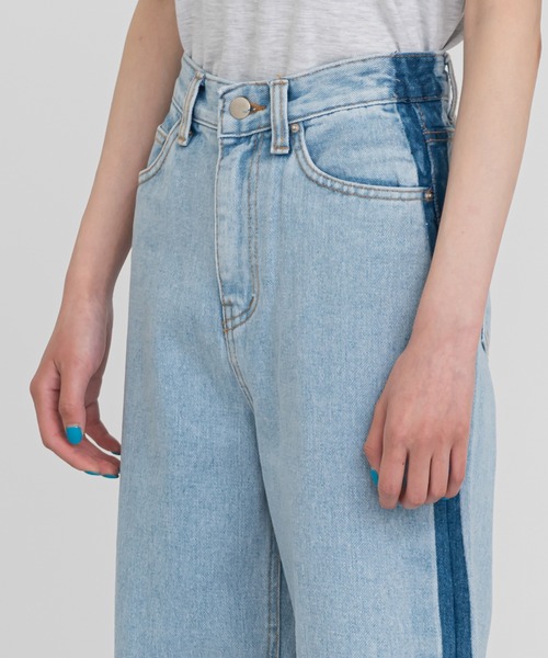 UNE MANSION(ユヌマンション)の「サイドラインポイントデニムパンツ(デニムパンツ・レディース・ブルー・SMALL/MEDIUM/LARGE)」の3枚目の写真