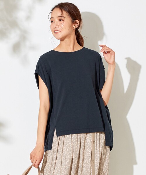 ANY SIS(エニィスィス)の「【北見ハッカコラボ】ドルマンスリーブ トップス(Tシャツ/カットソー・レディース・ローズ系/ライトグリーン系/ネイビー系/ホワイト系/イエロー系・2)」の4枚目の写真