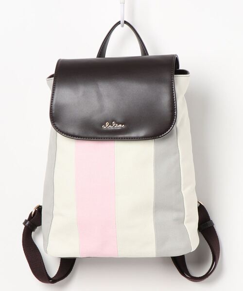 Clelia（クレリア）の「マルチカラーキャンバス×合成皮革フラップリュックサック（バックパック/リュック・レディース・パープル系その他/グレー系その他/ラベンダー/ピンク系その他/ブラウン系その他・ONE SIZE）」の21枚目の写真