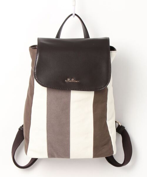 Clelia（クレリア）の「マルチカラーキャンバス×合成皮革フラップリュックサック（バックパック/リュック・レディース・パープル系その他/グレー系その他/ラベンダー/ピンク系その他/ブラウン系その他・ONE SIZE）」の22枚目の写真