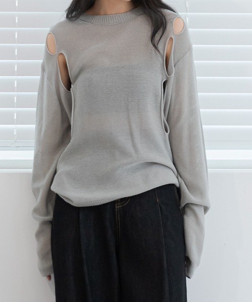 UNE MANSION（ユヌマンション）の「ユニークスリーホールニット（Tシャツ/カットソー・レディース・ホワイト/ブラック/グレー・FREE）」の17枚目の写真