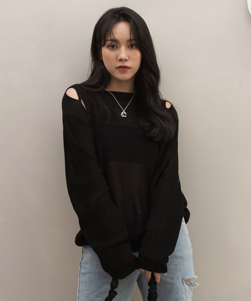 UNE MANSION（ユヌマンション）の「ユニークスリーホールニット（Tシャツ/カットソー・レディース・ホワイト/ブラック/グレー・FREE）」の22枚目の写真