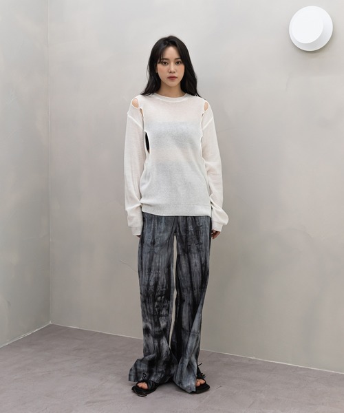 UNE MANSION（ユヌマンション）の「ユニークスリーホールニット（Tシャツ/カットソー・レディース・ホワイト/ブラック/グレー・FREE）」の7枚目の写真