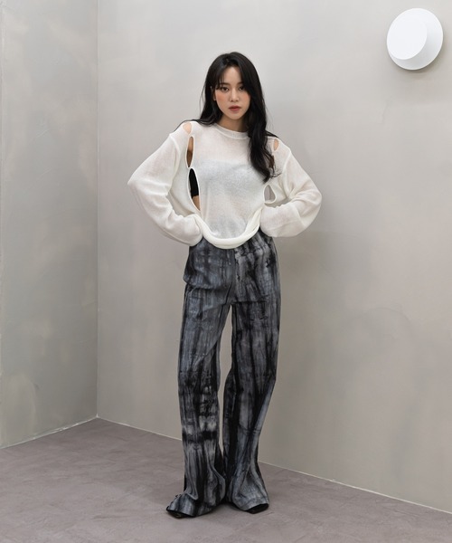 UNE MANSION（ユヌマンション）の「ユニークスリーホールニット（Tシャツ/カットソー・レディース・ホワイト/ブラック/グレー・FREE）」の9枚目の写真