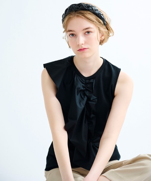 LANVIN en Bleu(ランバンオンブルー)の「編み込みカチューシャ(カチューシャ・レディース・ブラック/ベージュ/パープル・FREE)」の7枚目の写真