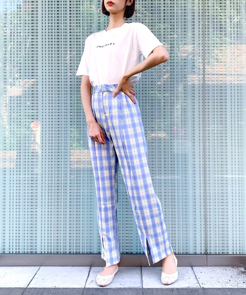 titty＆Co. PETIT（ティティアンドコープティ）の「【titty&Co.PETIT】チェックスリットスラックス（スラックス・レディース・グリーン/ライトブルー・SMALL/MEDIUM）」の13枚目の写真