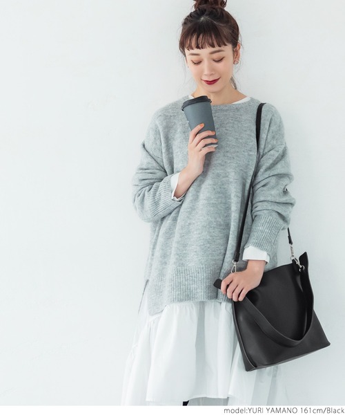 coca（coca）（コカ）の「アクセントステッチマルチウェイバック（ショルダーバッグ・レディース・ブラック/ブラウン・ONE SIZE）」の9枚目の写真