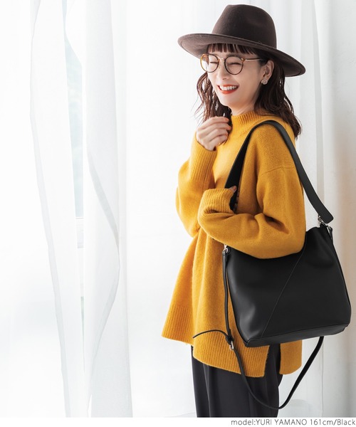 coca（coca）（コカ）の「アクセントステッチマルチウェイバック（ショルダーバッグ・レディース・ブラック/ブラウン・ONE SIZE）」の13枚目の写真