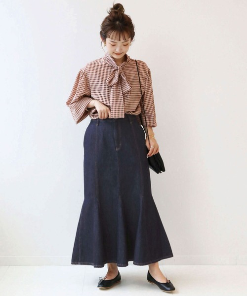 SLOBE IENA（スローブイエナ）の「LE DENIM × MARITAS ヘムフレアスカート【洗濯機使用可能】◆（デニムスカート・レディース・グレー/ネイビー・36/38/40）」の15枚目の写真