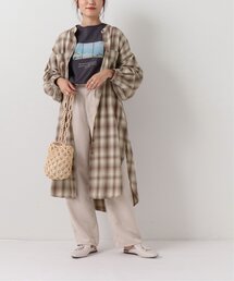 バンドカラー両ポケシャツワンピース