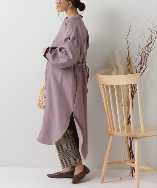 frames RAY CASSIN（フレームスレイカズン）の「バンドカラー両ポケシャツワンピース（シャツワンピース・レディース・ラベンダー/グレイッシュベージュ/グレー系/ブラウン系・FREE）」の12枚目の写真