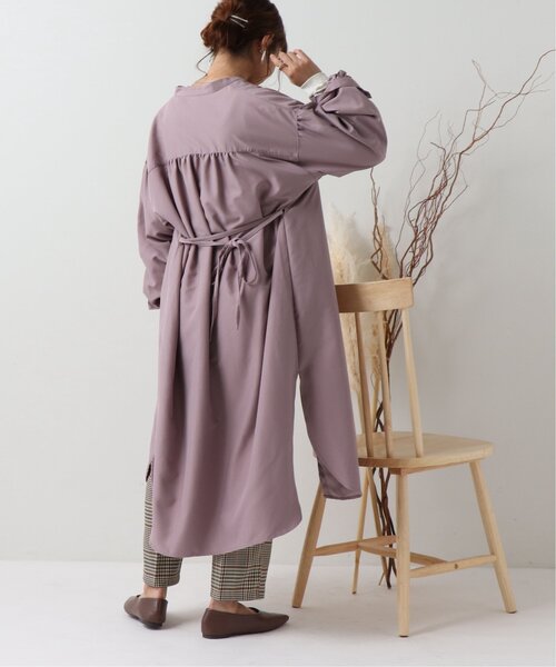 frames RAY CASSIN（フレームスレイカズン）の「バンドカラー両ポケシャツワンピース（シャツワンピース・レディース・ラベンダー/グレイッシュベージュ/グレー系/ブラウン系・FREE）」の5枚目の写真