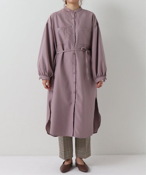 frames RAY CASSIN（フレームスレイカズン）の「バンドカラー両ポケシャツワンピース（シャツワンピース・レディース・ラベンダー/グレイッシュベージュ/グレー系/ブラウン系・FREE）」の7枚目の写真