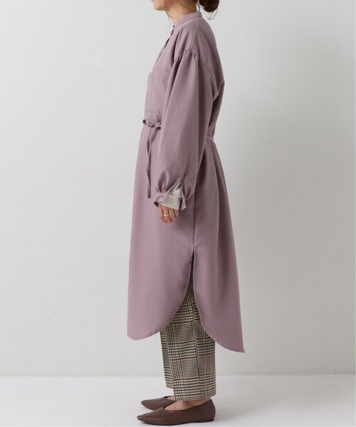 frames RAY CASSIN（フレームスレイカズン）の「バンドカラー両ポケシャツワンピース（シャツワンピース・レディース・ラベンダー/グレイッシュベージュ/グレー系/ブラウン系・FREE）」の15枚目の写真