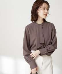 ◆ボウタイ風ロングスリーブブラウス