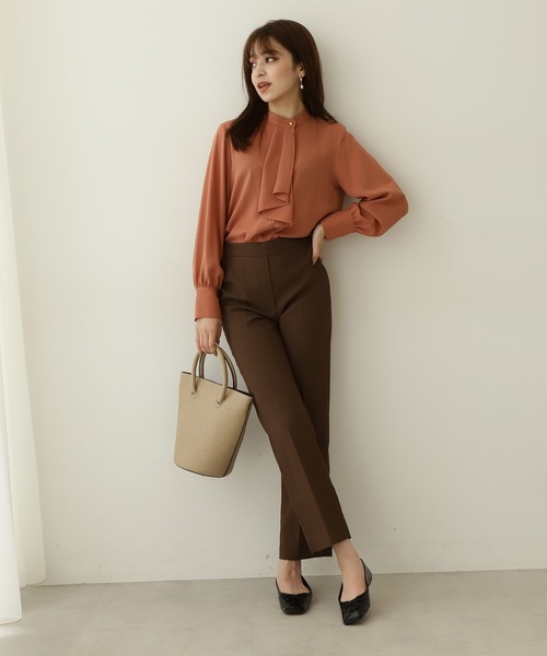 N.（N. Natural Beauty Basic）（エヌエヌナチュラルビューティーベーシック）の「◆ボウタイ風ロングスリーブブラウス（シャツ/ブラウス・レディース・ベージュ/オレンジ/ホワイト系その他/グレー/イエロー/グリーン・MEDIUM）」の20枚目の写真