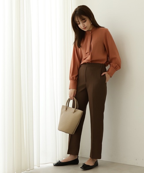 N.（N. Natural Beauty Basic）（エヌエヌナチュラルビューティーベーシック）の「◆ボウタイ風ロングスリーブブラウス（シャツ/ブラウス・レディース・ベージュ/オレンジ/ホワイト系その他/グレー/イエロー/グリーン・MEDIUM）」の14枚目の写真