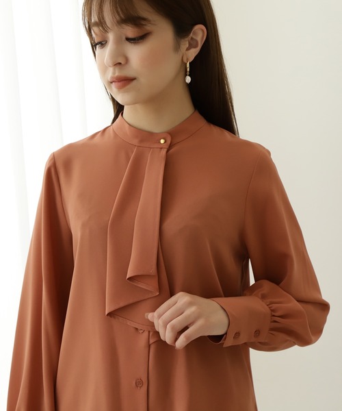 N.（N. Natural Beauty Basic）（エヌエヌナチュラルビューティーベーシック）の「◆ボウタイ風ロングスリーブブラウス（シャツ/ブラウス・レディース・ベージュ/オレンジ/ホワイト系その他/グレー/イエロー/グリーン・MEDIUM）」の19枚目の写真