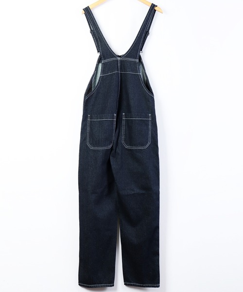 FREE GATE(フリーゲート)の「FREE GATE スラブデニム フロントジップ ワイドシルエット オーバーオール サロペット(サロペット/オーバーオール・メンズ・ネイビー/ブルー/ストライプ・SS/S/M/XL/L)」の6枚目の写真