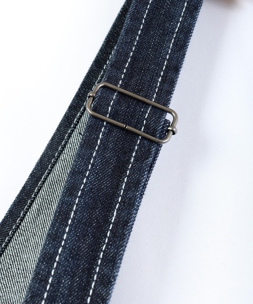 FREE GATE(フリーゲート)の「FREE GATE スラブデニム フロントジップ ワイドシルエット オーバーオール サロペット(サロペット/オーバーオール・メンズ・ネイビー/ブルー/ストライプ・SS/S/M/XL/L)」の9枚目の写真