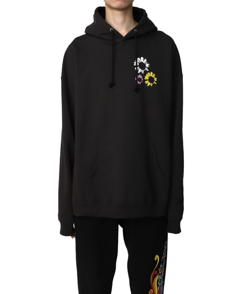 MYne（マイン）の「【MYne】"Flower Peace" プリンテッドフーディー/"Flower Peace" Printed Hoodie（スウェット・メンズ・パープル/ボルドー/ブラック・M/L）」の2枚目の写真