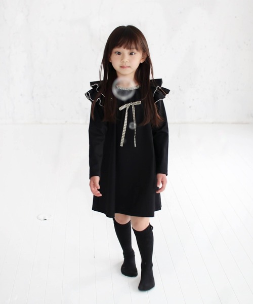 Rora（ローラ）の「アデル ワンピース(2color)（ワンピース・キッズ・ブラック/ベージュ・150/110/130/100/120/140）」の12枚目の写真