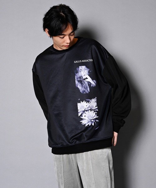 GALLIS ADDICTION（ガリスアディクション）の「GA RANDOM-PHOTO CREW/ランダムフォト トレーナー（スウェット・メンズ・ホワイト/ブラック・M/L）」の2枚目の写真