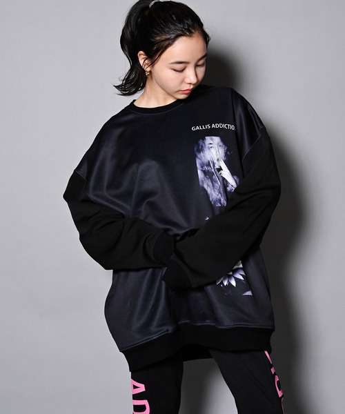 GALLIS ADDICTION（ガリスアディクション）の「GA RANDOM-PHOTO CREW/ランダムフォト トレーナー（スウェット・メンズ・ホワイト/ブラック・M/L）」の5枚目の写真