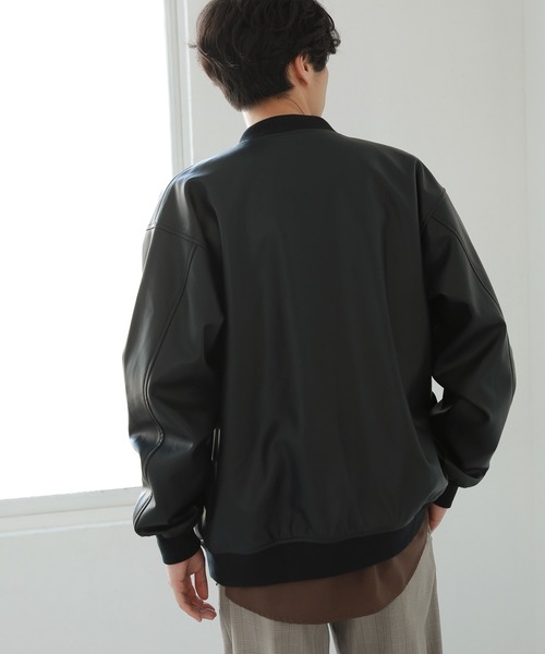 LAKOLE(ラコレ)の「フェイクレザーリブブルゾン / 228848(ブルゾン・メンズ・ブラック・MEDIUM/LARGE)」の5枚目の写真