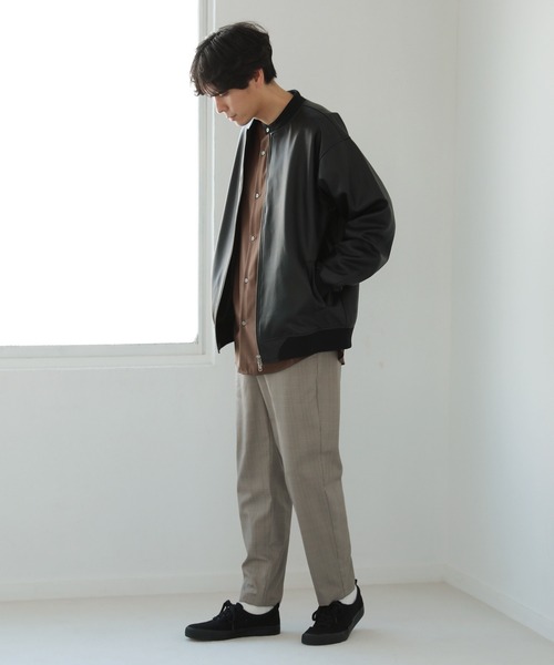 LAKOLE(ラコレ)の「フェイクレザーリブブルゾン / 228848(ブルゾン・メンズ・ブラック・MEDIUM/LARGE)」の2枚目の写真