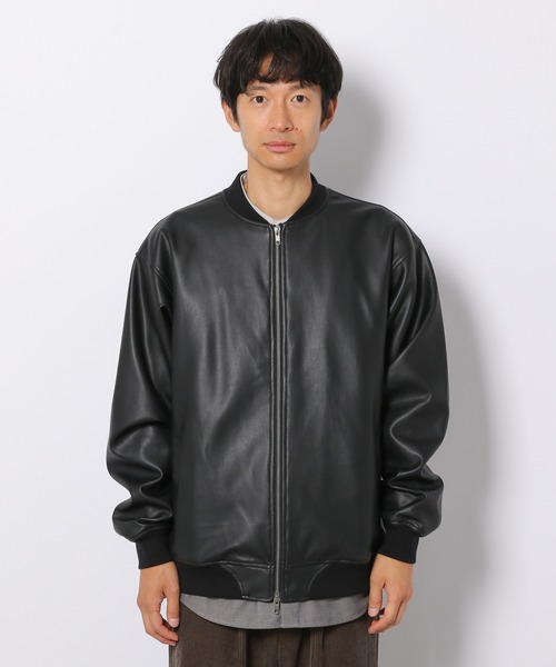 LAKOLE(ラコレ)の「フェイクレザーリブブルゾン / 228848(ブルゾン・メンズ・ブラック・MEDIUM/LARGE)」の3枚目の写真