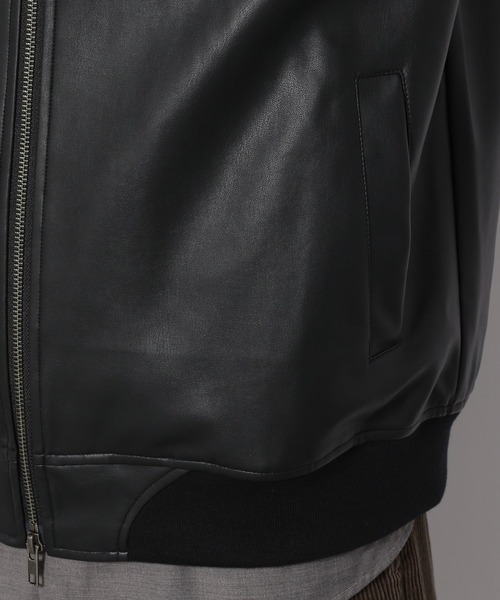 LAKOLE(ラコレ)の「フェイクレザーリブブルゾン / 228848(ブルゾン・メンズ・ブラック・MEDIUM/LARGE)」の6枚目の写真