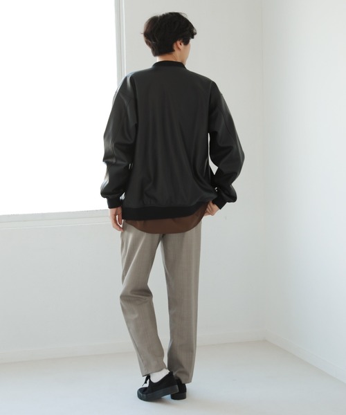 LAKOLE(ラコレ)の「フェイクレザーリブブルゾン / 228848(ブルゾン・メンズ・ブラック・MEDIUM/LARGE)」の7枚目の写真