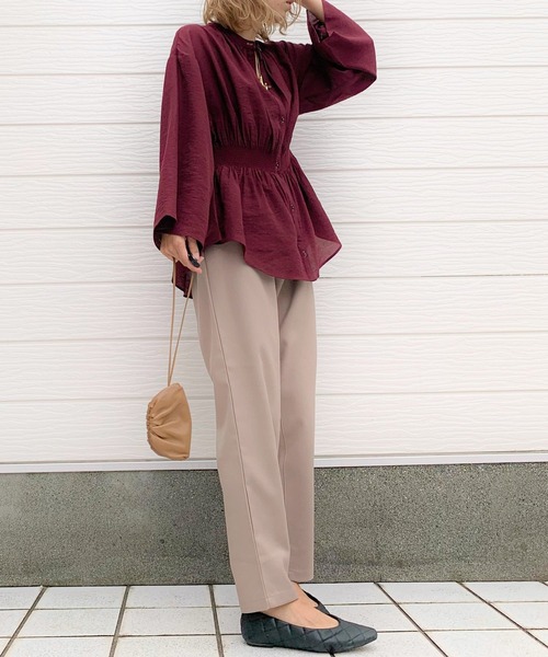 Q（キュー）の「ウォッシャブルツイルイージーパンツ（その他パンツ・レディース・ブラック/ベージュ/ピンク/ブラック系その他/ダークカーキ/アイボリー・MEDIUM）」の19枚目の写真