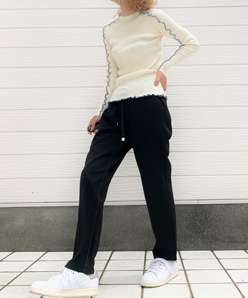 Q（キュー）の「ウォッシャブルツイルイージーパンツ（その他パンツ・レディース・ブラック/ベージュ/ピンク/ブラック系その他/ダークカーキ/アイボリー・MEDIUM）」の21枚目の写真